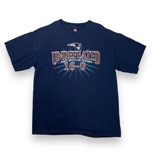 NFL New England Patriots Undefeated Season 2007 Short Sleeve Shirt VINTAGE
